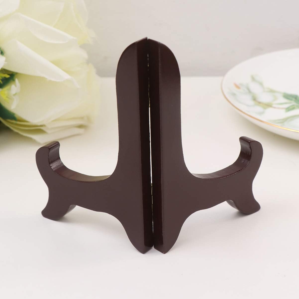 Gatuida Gold Decor Book Display Stand, Wooden Plate Easel Holder for Decorative Wood Library Decor