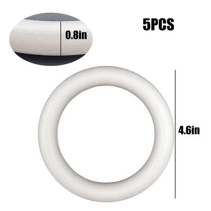 FFchuanhe 12pack Craft Foam Wreath, Foam Rings for Crafts, 3 Sizes(11in, 7.5in, 4.6in) for Flower Projects, Christmas, Wedding, Home Decoration and Various DIY Arts and Crafts.White