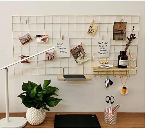 Yash Metal Wire Grid Panel, Display Organizer for Postcard, Wall Artwork for Home Office Living Room (Pack of 2 Pcs)