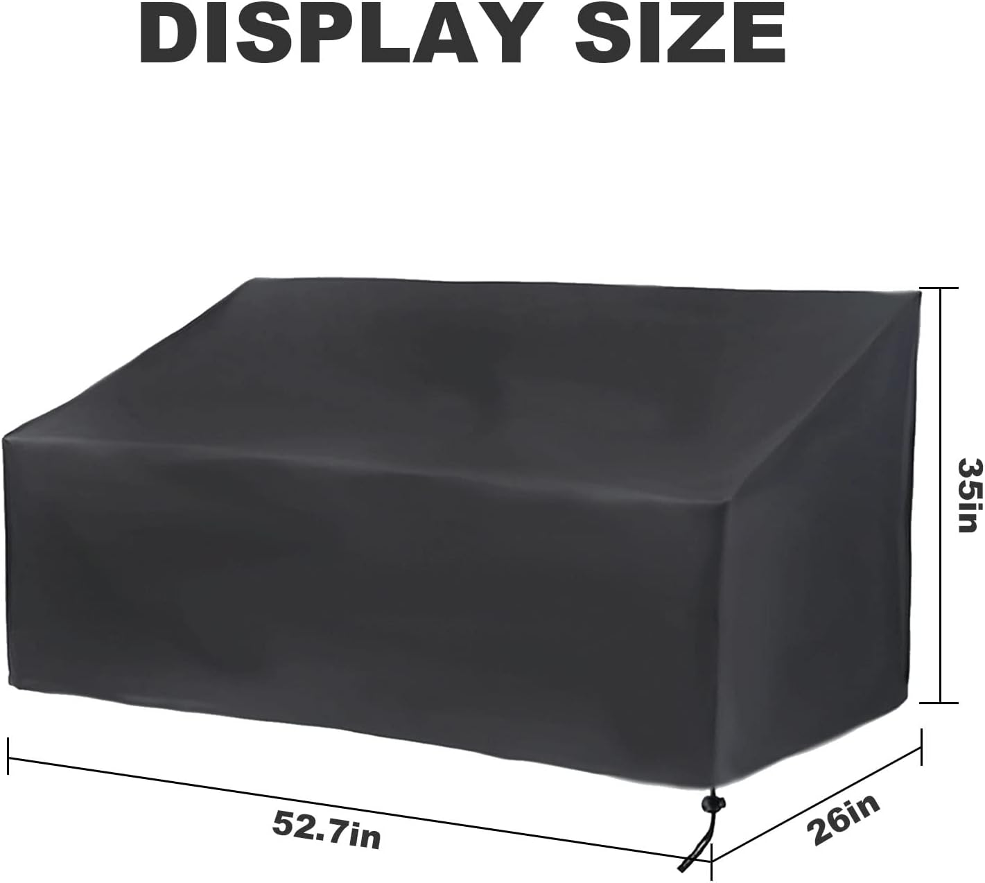 Hoypeyfiy Waterproof Oxford Fabric Patio Bench Cover - Black, Fits Standard Benches