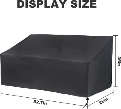 Hoypeyfiy Waterproof Oxford Fabric Patio Bench Cover - Black, Fits Standard Benches