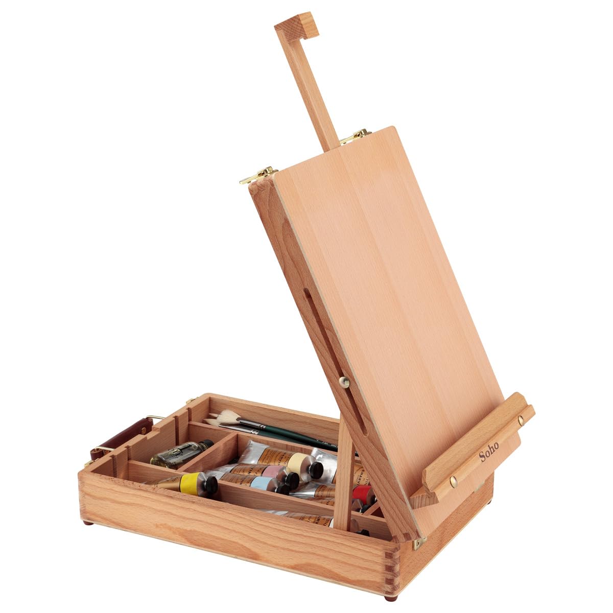 Master Artist Oil Paint Set Includes Wood Art Supply Carrying Case Sketchbox w/Easel