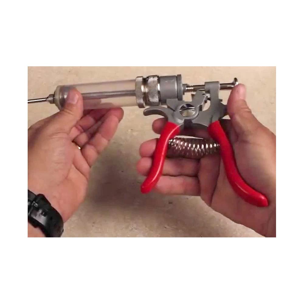 SpitJack Meat Injector Gun for Brisket, Turkey & BBQ - Made in USA Professional Heavy Duty Marinade Injector with 4 Stainless Steel Needles, 50ml Capacity, Repairable Competition BBQ Tool