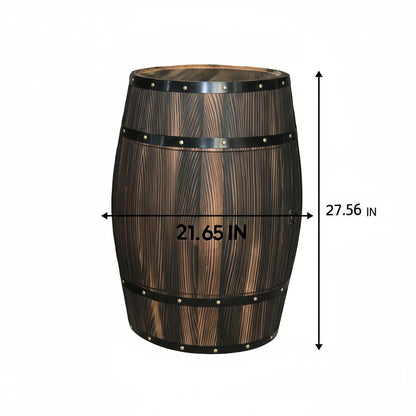 NDDKSII Vintage Whiskey Barrel End Table with 2-Tier Shelf - Reclaimed Wood Rustic Wine Barrel Cabinet with Metal Hoops, 27.56" Antique Furniture for Man Cave, Home Bar & Farmhouse Living Room
