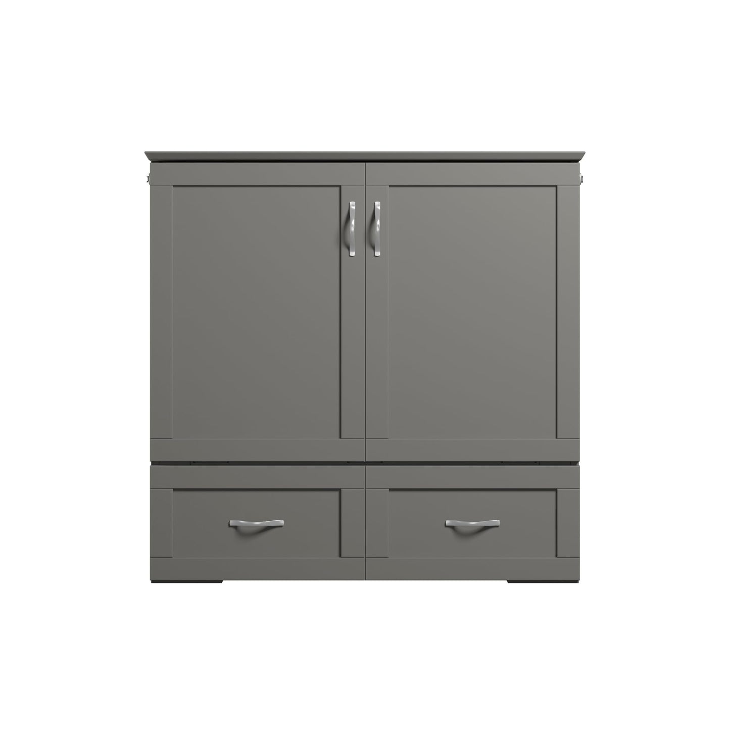 AFI, Hamilton Twin XL Murphy Bed Chest with 6" Mattress, Storage Drawer, and Built-in USB Charger, Grey