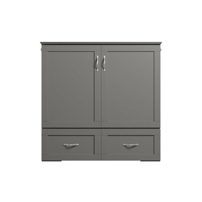 AFI, Hamilton Twin XL Murphy Bed Chest with 6" Mattress, Storage Drawer, and Built-in USB Charger, Grey