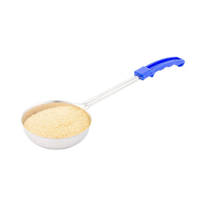 Restaurantware Met Lux 8 Ounce Portion Ladle 1 With Blue Handle Portion Serving Spoon - Does Not Corrode Dishwashable Stainless Steel Portion Control Serving Utensil Multipurpose