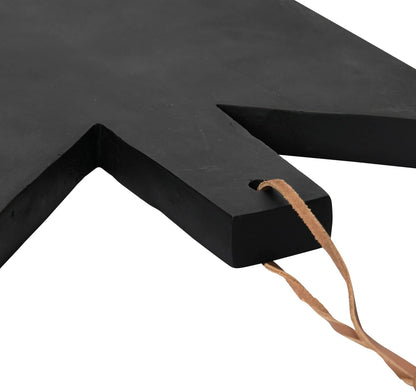 Geometric Wood Cutting Board with Leather Tie by Main + Mesa