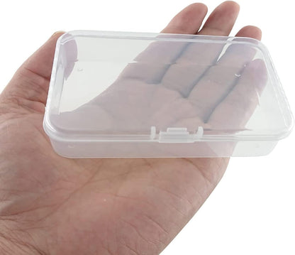 MFDSJ Mini Plastic Storage Containers - 12 Pcs Clear Rectangle Boxes with Lids | 4.5x3.4 Inches for Small Items