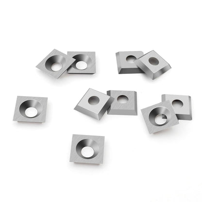 12 x 12 x 1.5mm Tungsten Carbide Inserts Set, 35 Degree Square Straight Carbide Inserts Lathe Tools for Spiral Helical Planer And Slab Flattening Router Bit,Supplied with 10 pcs Screws