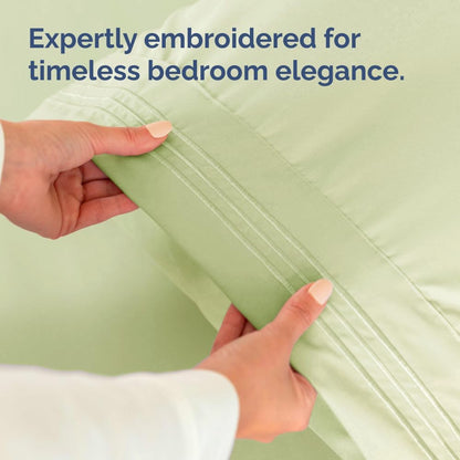 Skiennix Body Pillowcases Set of 4 | Soft & Breathable 20x54 Long Pillow Covers - Fade-Free, Machine Washable - Light Sage Green