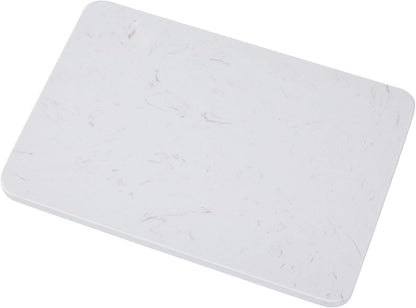 Rectangular Marble Deli or Cutting Board, White Minimalism, Cheese Plate (7.6in x 11.8in)
