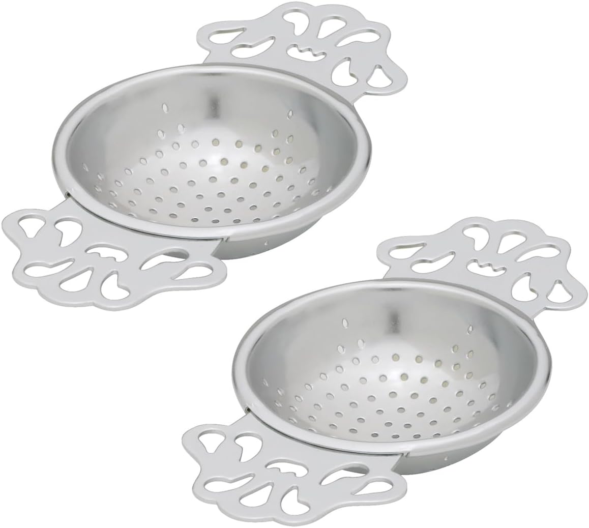 HIC Kitchen Premium Perforated English Tea Strainer, Japanese Stainless Steel Loose Tea Infuser, Set of 2