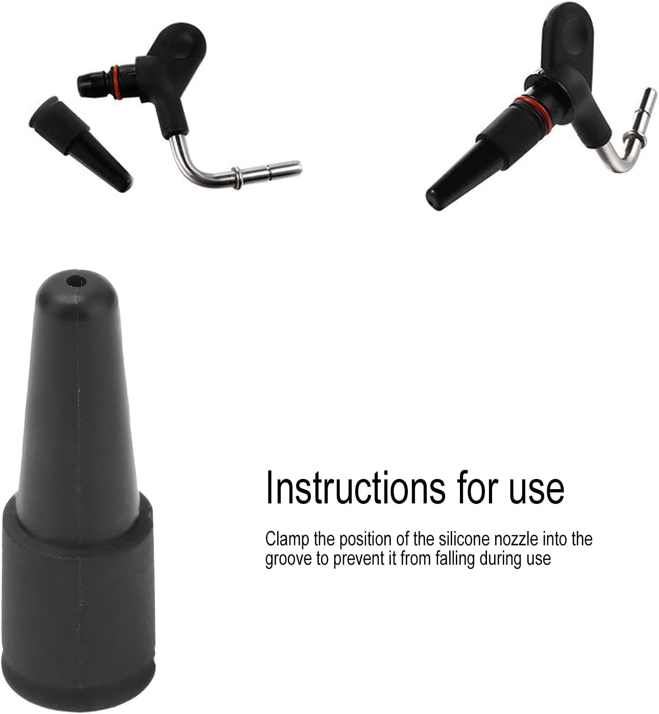 Estink Coffee Machine Nozzle, Silicone Steam Nozzle, Milk Foam Spout Replacement for DeLonghi Coffee Maker, Black
