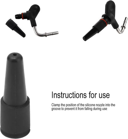 Estink Coffee Machine Nozzle, Silicone Steam Nozzle, Milk Foam Spout Replacement for DeLonghi Coffee Maker, Black