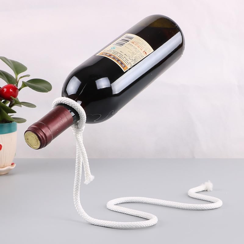 YMTengFei Magic Rope Wine Rack, Creative Metal Chain Suspension Floating Illusion Wine Rack Bottle,Magic Novelty Single