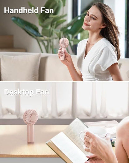 CoolKick Mini Portable Hand Fan, USB Rechargeable Small Pocket Fan, 3 Speeds for Travel, Summer, Concerts