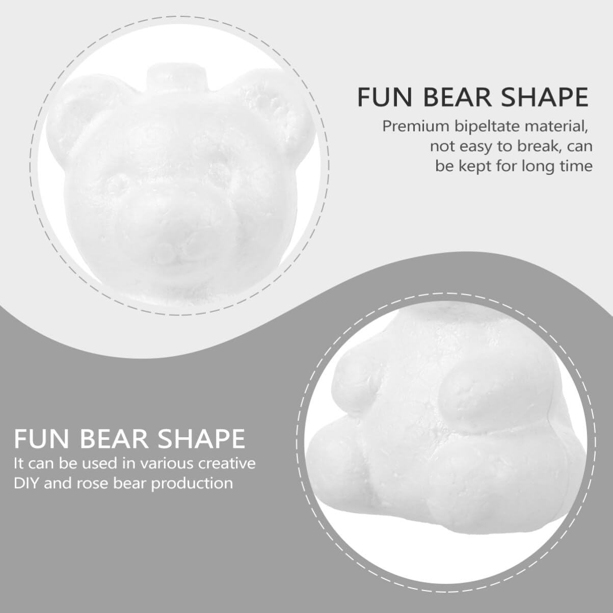 SEWACC 20pcs Foam Bear Blank White DIY Foam Bear Mould Scultpture Modelling Polystyrene Shape Mould Craft for Party Decorations Floral Arrangement 7.5cm