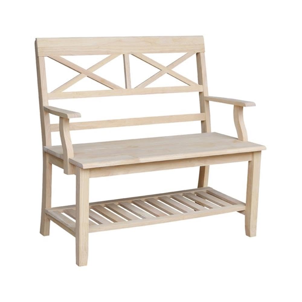 International Concepts Double X- Back Bench, Unfinished