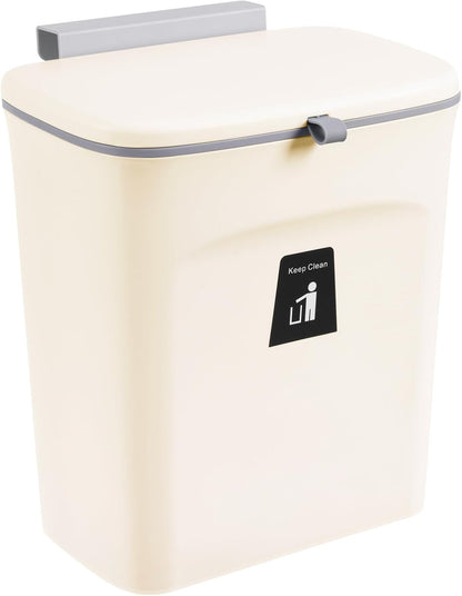 2.4 Counter Tiyafuro Gallon Kitchen Compost Bin for Top or Under Sink, Hanging Small Trash Can with Lid