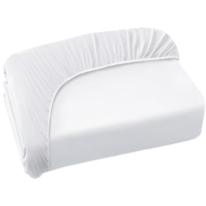 Twin Fitted Sheet Only, Twin Size Sheets for Kids Up to 12 Inches Deep Procket, Single Bed Mattress Sheets Stretchable Breathable Cover for Air Mattress, White