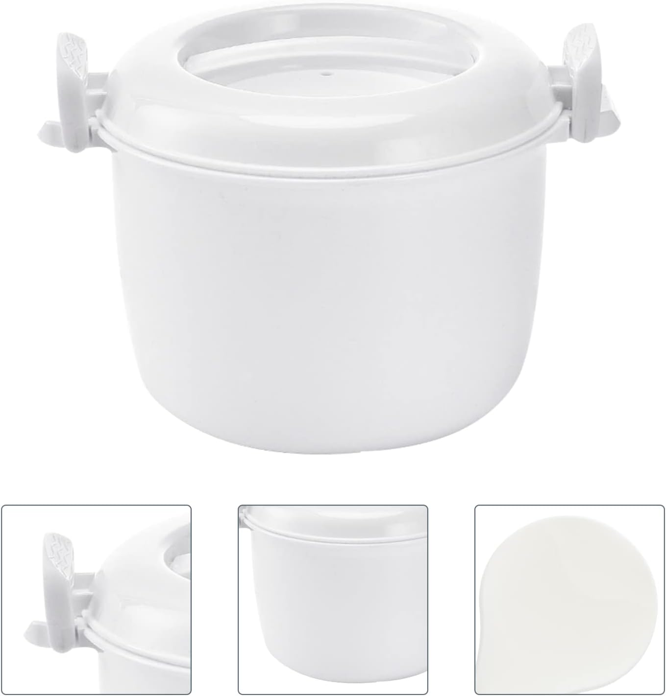 CALLARON 4 Cup Microwave Rice Cooker, Steamer Bowl, Rice Paddle, Pasta Cooker, Bento Box Cookware for Soup