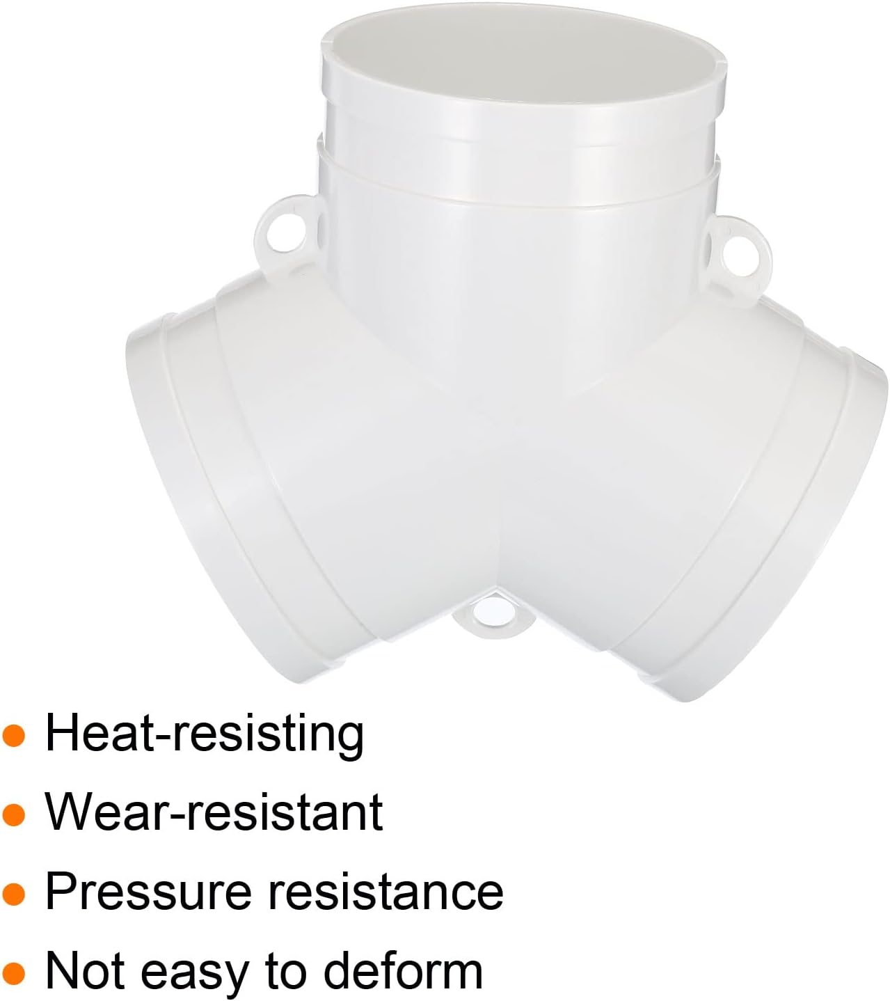 PATIKIL 4 Inch Y Connector Duct Splitter, 3 Way Air Vent Hose Adapter for Dryer Exhaust Fan HVAC Systems, White
