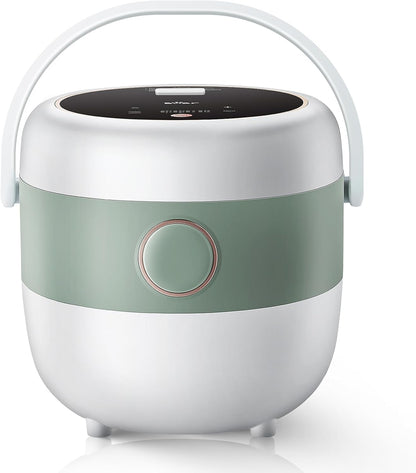 Bear Rice Cooker 3 Cups (Uncooked), 3D Heating & Fuzzy Logic, Healthy Nonstick Small Rice Cooker, White