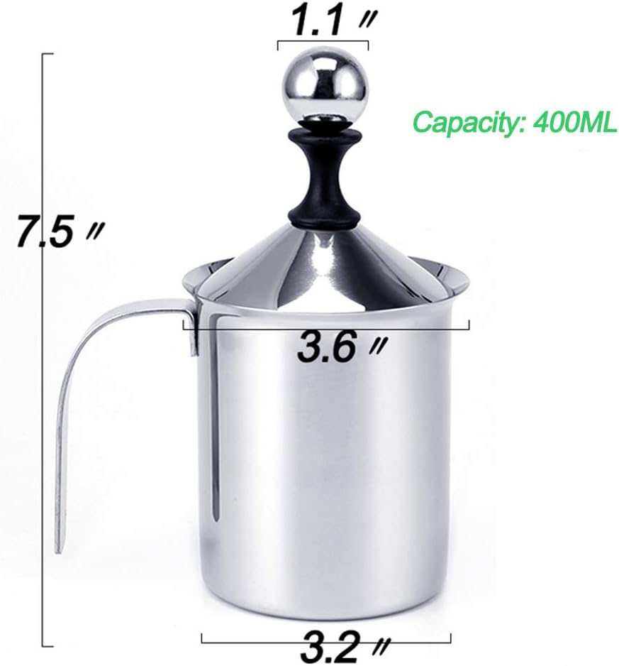 Manual Stainless Steel Whipped Cream Dispenser, Handheld DIY Whipper Maker with Lid, Perfect for Gift