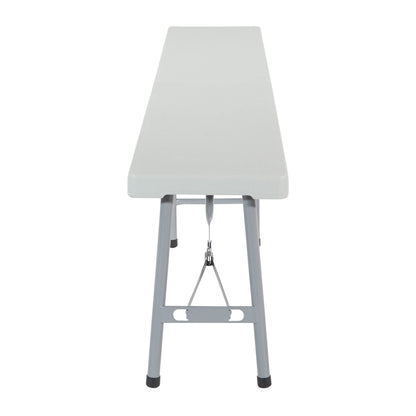 Office Star Resin 6 Foot Folding Bench and 6 Foot Resin Center-Folding Portable Table