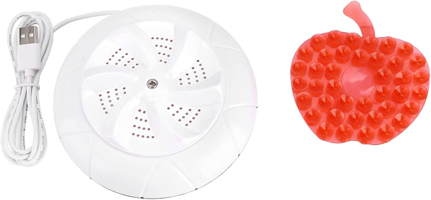 Ultrasonic Washing Machine, USB Powered Portable Turbine Washer for Traveling, Camping, Home Use (White)