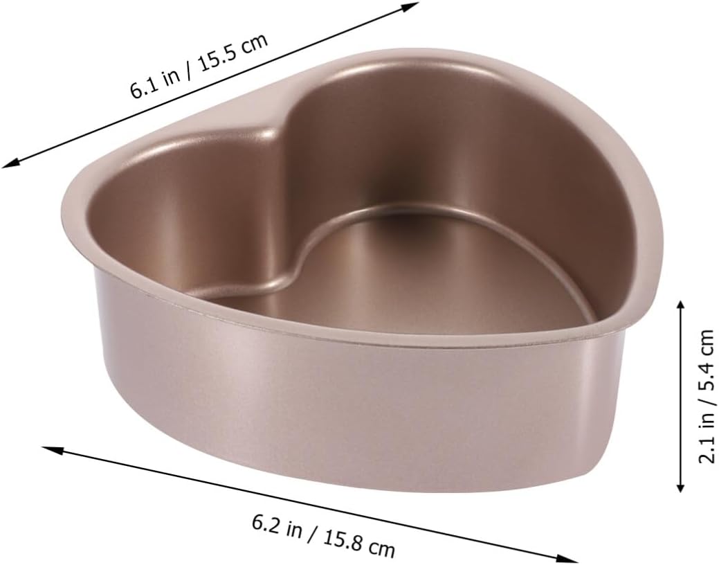 BESTOYARD 6 Inch Heart Cake Pan, Stainless Steel Non-Stick Cheesecake Baking Mold with Removable Bottom for Weddings
