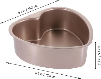 BESTOYARD 6 Inch Heart Cake Pan, Stainless Steel Non-Stick Cheesecake Baking Mold with Removable Bottom for Weddings
