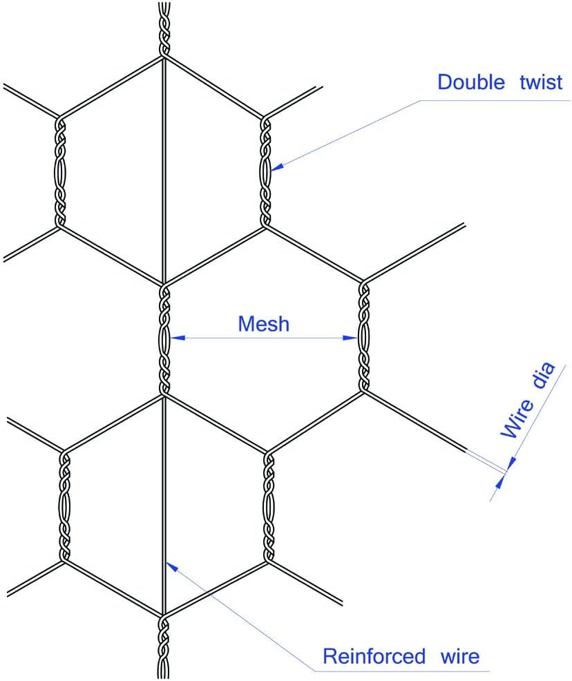 20GA 18 inches 50 2 inches Galvanized Hexagonal Poultry Netting Chicken Wire x feet x Mesh