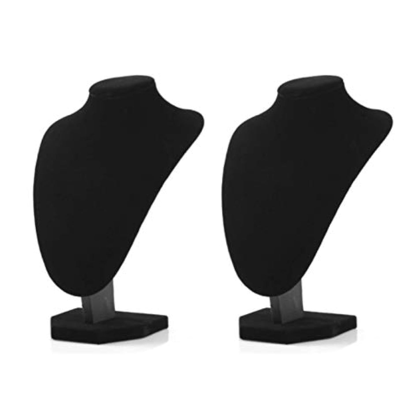 Comelyjewel Necklace Display Stand Set of 2, 21cm Velvet Jewelry Bust for Necklaces & Earrings, Tangle-Free Organizer for Dresser, Jewelry Display for Home & Vendors (Black Velvet)