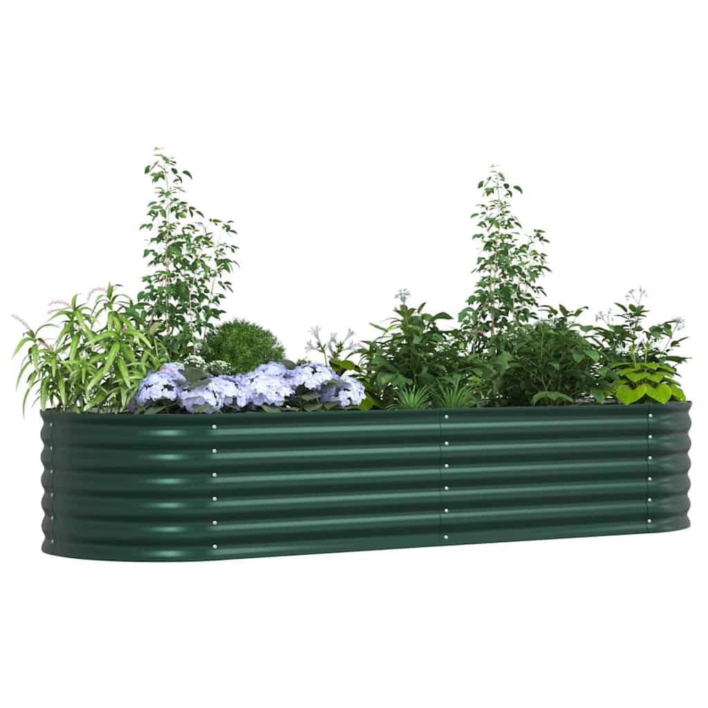 hliofuir Green Large Metal Raised Garden Bed 94.5 x 31.5 x 17.3 in Modern Steel Planter Box for Outdoor Patio, Yard & Balcony Herb, Flower & Veggie Growing