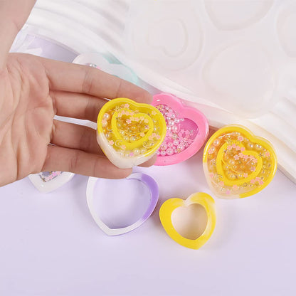 FineInno Heart Shaker Resin Molds,Hollow Heart Epoxy Resin Molds,Jewelry Molds for Epoxy Resin DIY Quicksand Pendant, Necklace,Craft Making