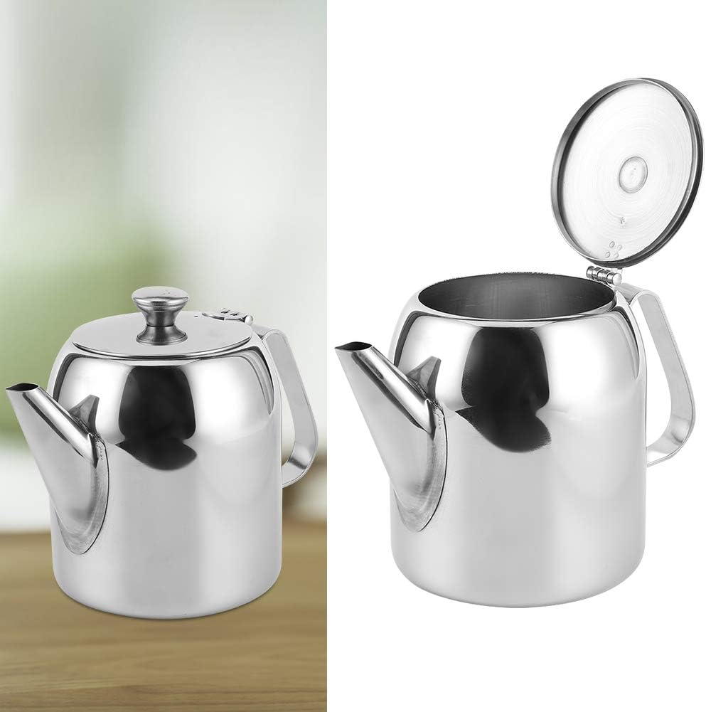 Coffee Pot Teapot Stainless Steel Tea Kettle, Short Spout Pour Over for Home Kitchen, Hotel, Restaurant (32oz)