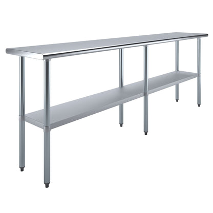 18" X 96" Stainless Steel Work Table with Under-Shelf | NSF Certified | Kitchen Island Food Prep | Laundry Garage Utility Bench