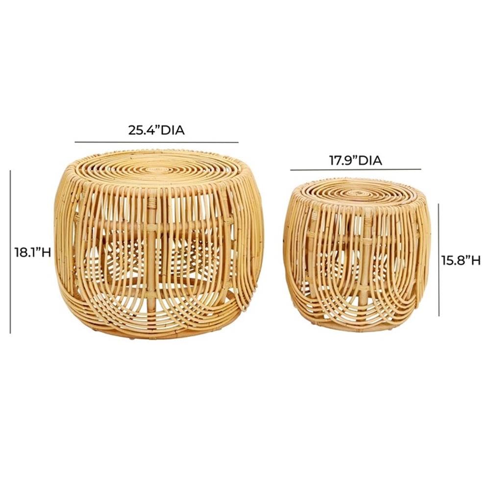 Tov Furniture Azrina Rattan Nesting Tables