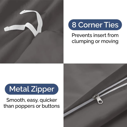 Regine Switzerland 6-Piece Dark Grey Queen Bed Sheet Set - Extra Deep Pockets, Soft & Wrinkle-Free
