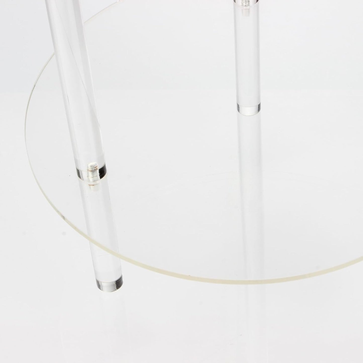 YINSHCO 2 12" Acrylic Detachable End Table, Round Acrylic Coffee Table, Tier Multifuntional Clear Nightstand End Table