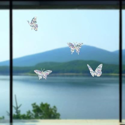 Butterfly Static Window Clings, Anti Collision Decals for Bird Strikes, Glass Alert Stickers, Set of 30