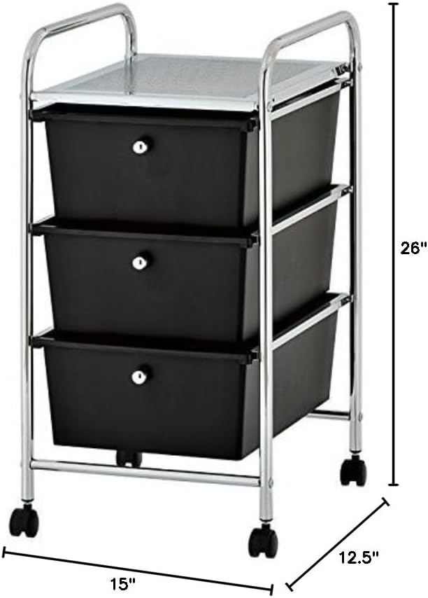 Urban Lifestyle 3 Tier Storage Cart, Black Color