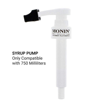 Monin Syrup Pump for 750ml Glass Bottles, Mess-Free Dispensing, Tip Cover Included, White