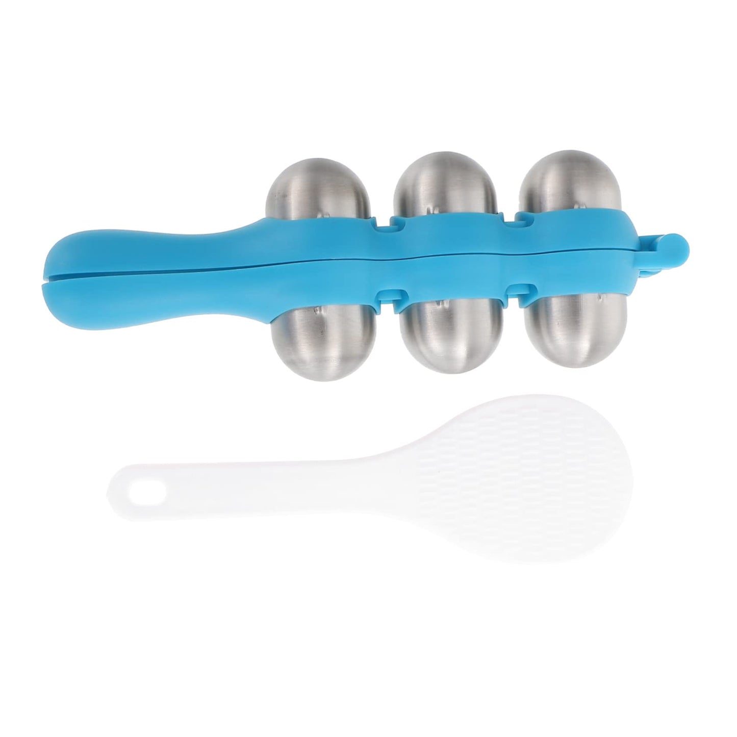 Healifty Stainless Steel Rice Ball Mold Set with Rice Spoon 7.08X2.55X1.77In Lightweight Kitchen Tool for Kids Diy Bento Onigiri Maker