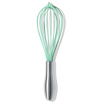 OYV 10-Inch Teal Silicone Whisk, Heat Resistant 480°F Kitchen Whisk with Stainless Steel Ergonomic Handle, Non-Scratch for Nonstick Cookware, Dishwasher Safe, Perfect for Blending, Cooking & Beating