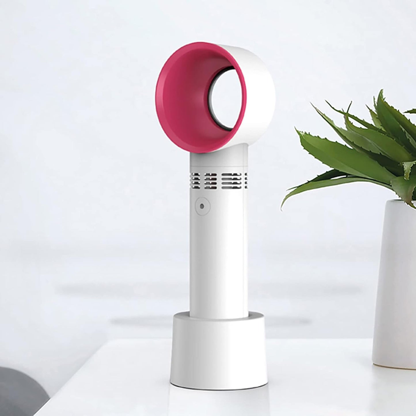 Portable Mini USB Rechargeable Bladeless Fan, 360° Air Suction, Three Adjustment Speeds, Handy Cooler for Home Outdoor