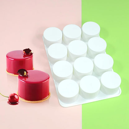 Cylinder Silicone Soap Mold Round Silicone Molds for Handmade Soap Making, Lotion Bars, Chocolate, Cake Mold (A_ Cylinder)