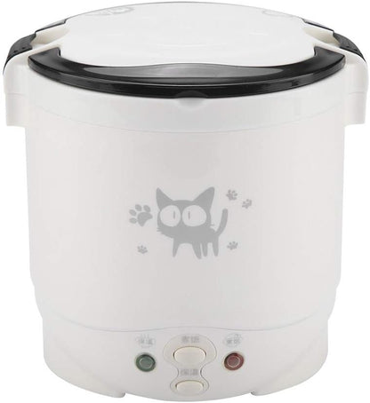 1L 12v Tiiyee Mini Rice Cooker, Portable Rice Maker Electric Lunch Box for Car Food Steamer Fast Cooking Automatic Non